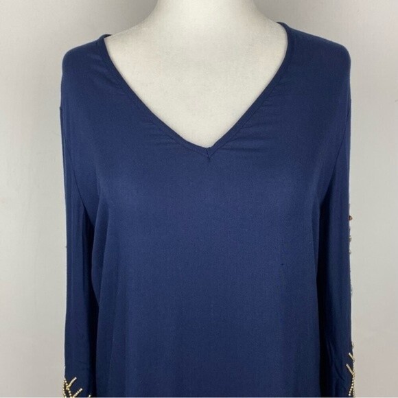 Glamorous Womens Tunic Dress Size S Dark Blue Open Back Short Dress - Picture 2 of 10